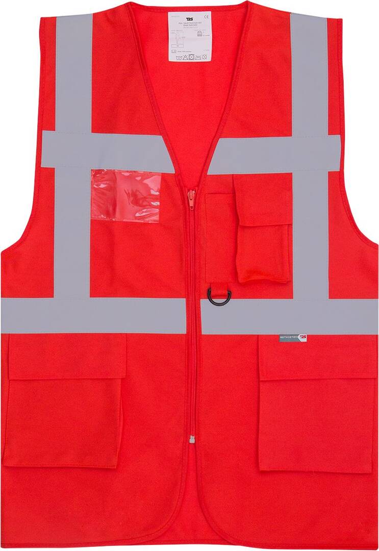 Gilet signalo safari rouge L