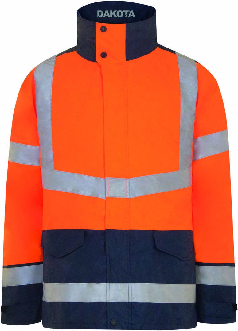 Parka 4en1 hv dakota orange-marine L