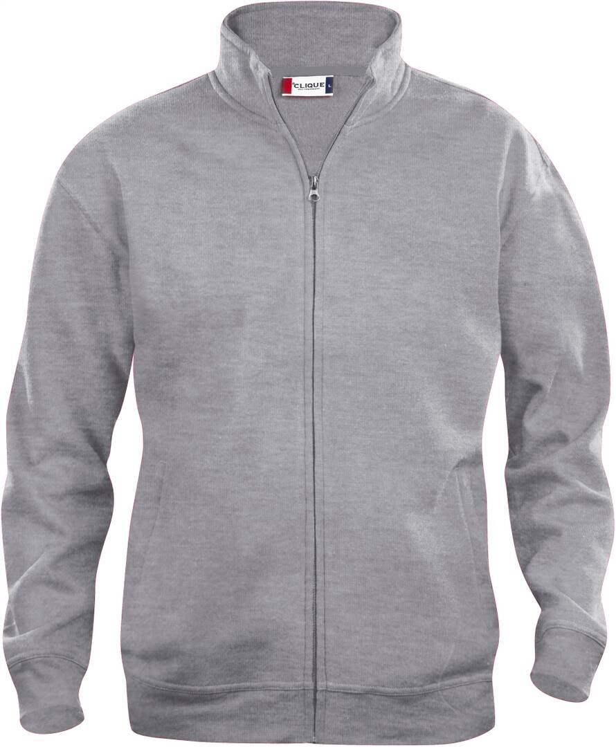 Sweat full zip basic gris chiné L