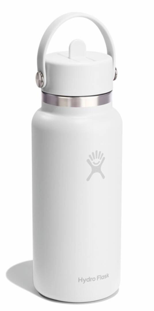 Bouteille hydroflask 32 flex straw blanc