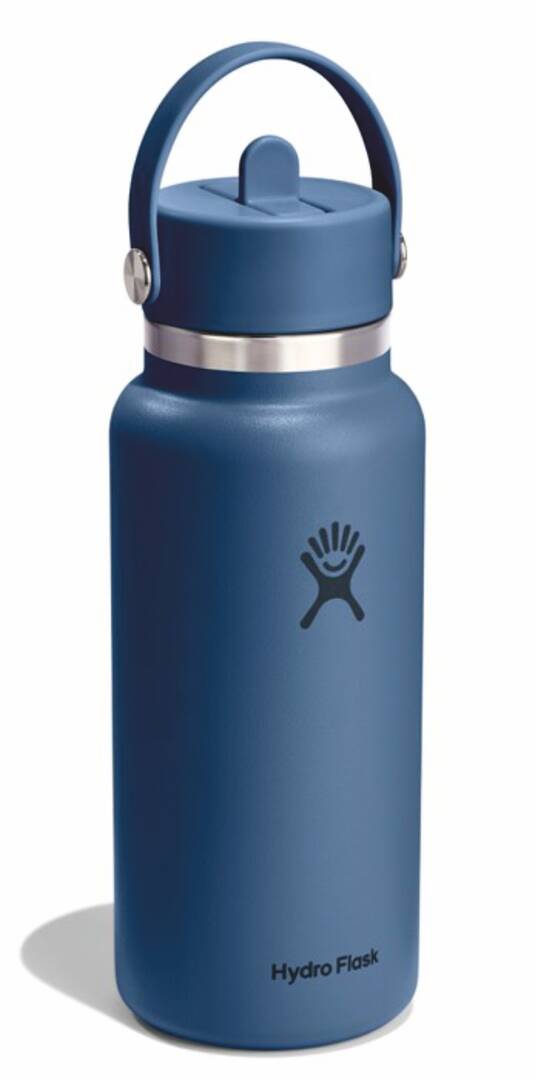 Bouteille hydroflask 32 flex straw bleu
