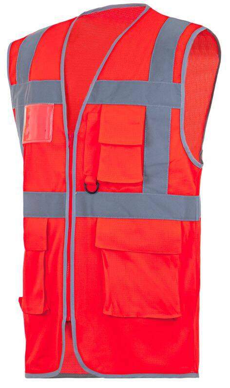 Gilet signalo safari air rouge L