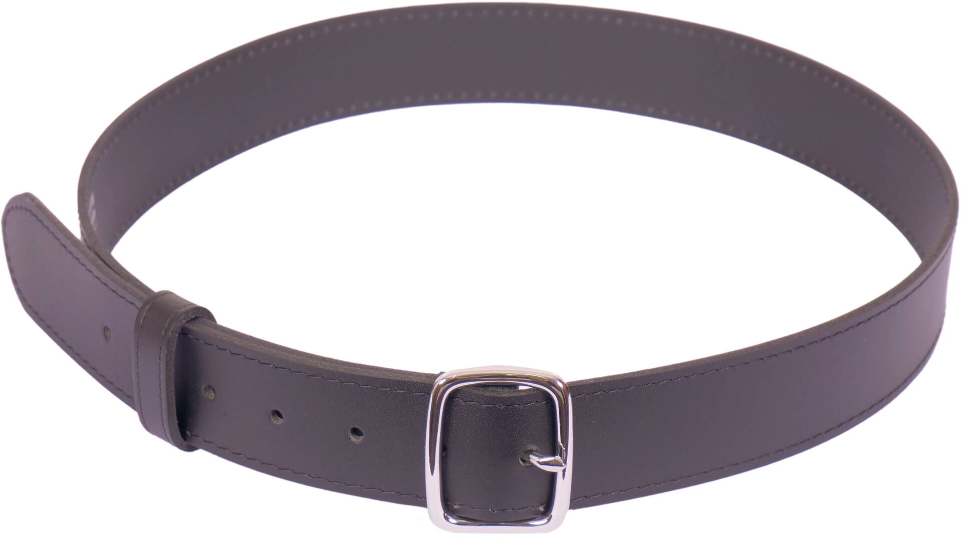 Ceinture cuir boucle argentée